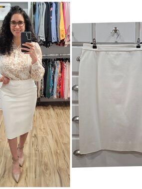 J. Crew Cream Pencil Skirt - Sleek Tailored Silhouette